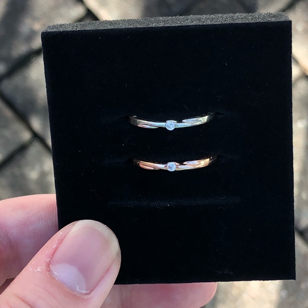 Double solitaire ring set - Picture 3 of 3